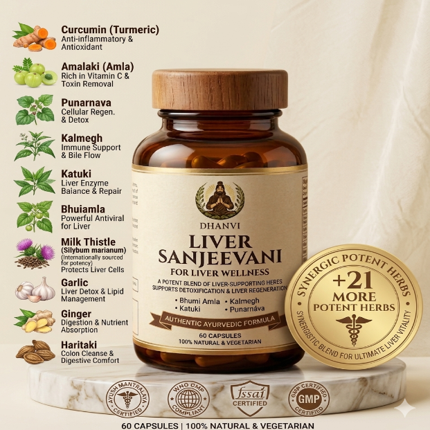 DHANVI Liver Sanjeevani – Advanced Liver Wellness Formula (60 Capsules)
