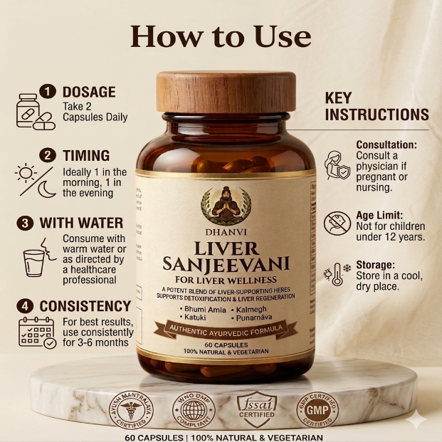 DHANVI Liver Sanjeevani – Advanced Liver Wellness Formula (60 Capsules)