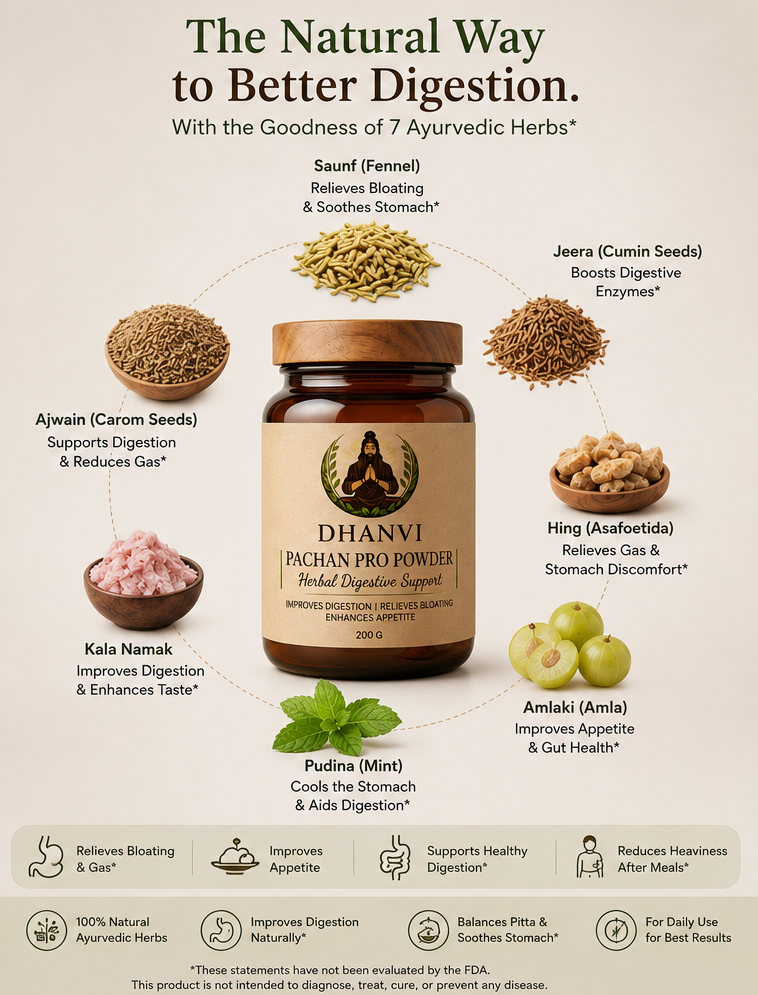 DHANVI PAACHAN PRO POWDER - HERBAL DIGESTIVE SUPPORT (200 GM)