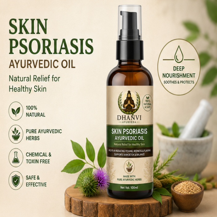 DHANVI Ayurveda Skin Psoriasis Ayurvedic Oil (100ml)