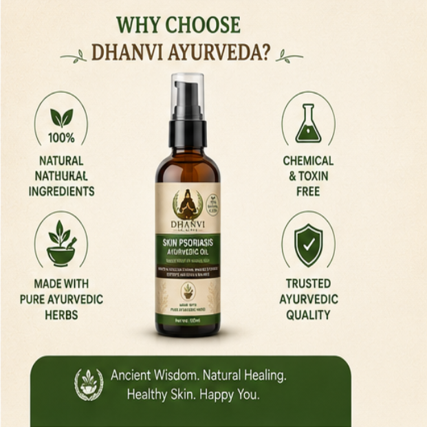 DHANVI Ayurveda Skin Psoriasis Ayurvedic Oil (100ml)