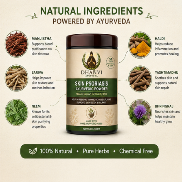 DHANVI Ayurveda Skin Psoriasis Ayurvedic Powder (250gm)