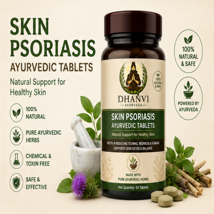Dhanvi Ayurveda Skin Psoriasis Ayurvedic Tablets (60 Tablets)