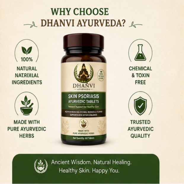 Dhanvi Ayurveda Skin Psoriasis Ayurvedic Tablets (60 Tablets)
